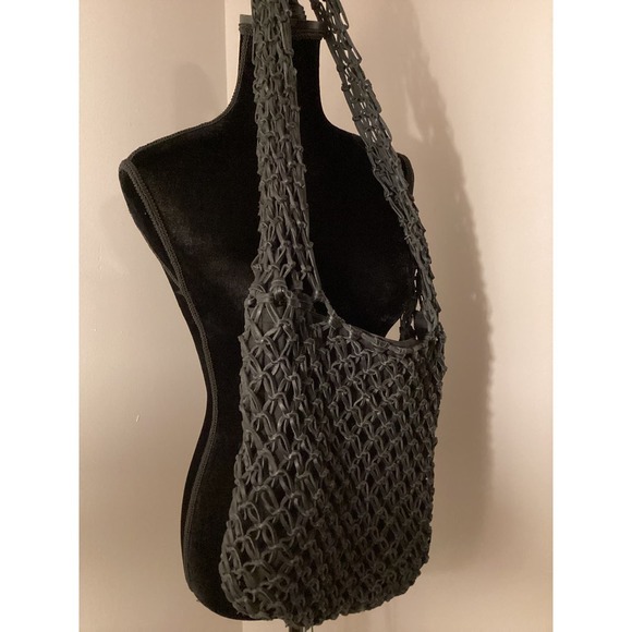 Eric Javits Black fishnet knotted purse satchel crossbody - Picture 6 of 9